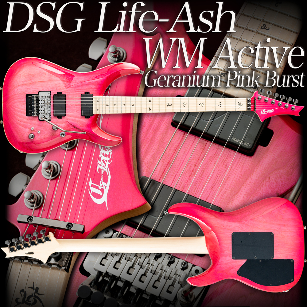 G-Life Guitars / DSG Life-Ash WM Active / Geranium Pink Burst